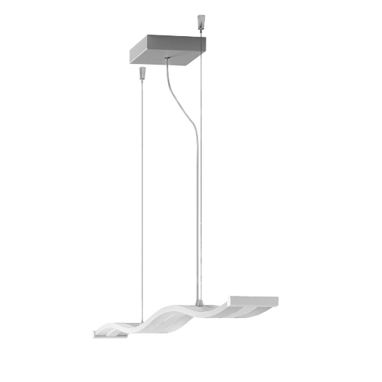 Lampadario a sospensione led 47w cct 3000k 6000k per sala da pranzo moderno lineare bianco