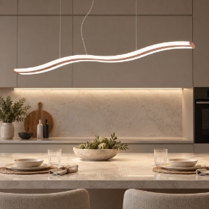 Lampadario led 47w cct 3000k 6000k dimmerabile con telecomando per cucina oro rosato