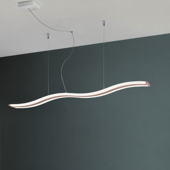 Lampadario led 47w cct 3000k 6000k dimmerabile con telecomando per cucina oro rosato
