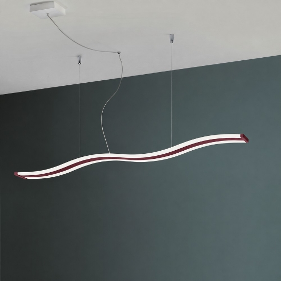 Lampadario led 47w cct 3000k 6000k dimmerabile con telecomando moderno bordeaux