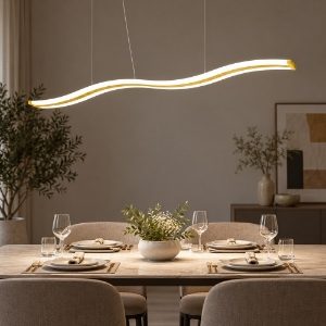 Lampadario ondulato led 47w cct 3000k 6000k per cucina moderno a sospensione giallo