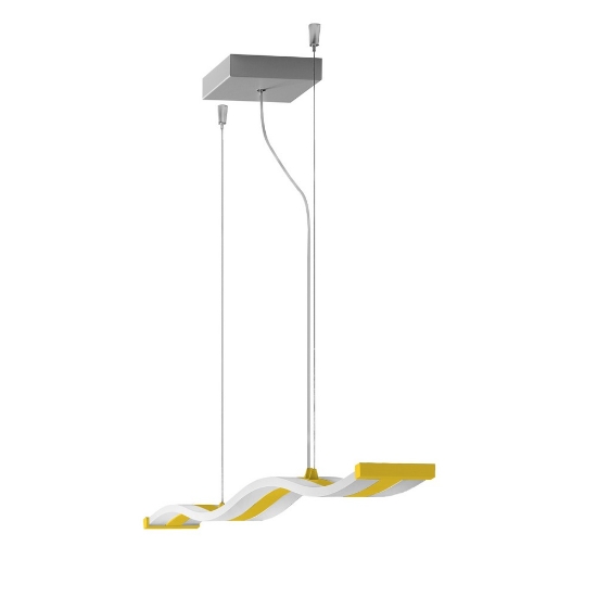 Lampadario ondulato led 47w cct 3000k 6000k per cucina moderno a sospensione giallo