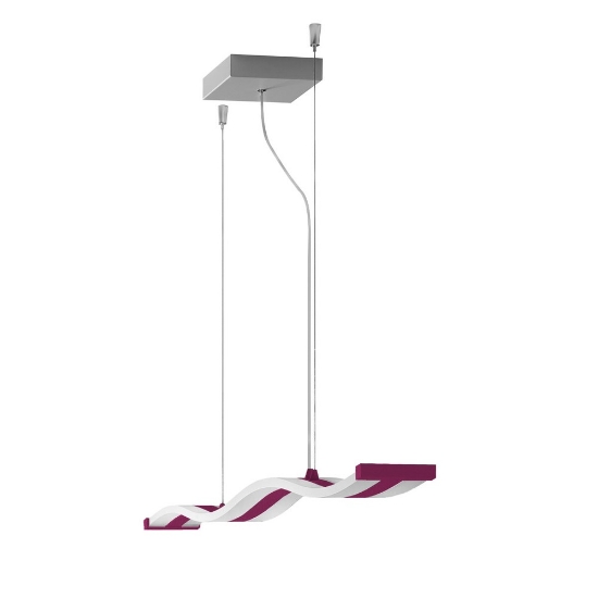 Lampadario led 47w cct 3000k 6000k per sala da pranzo moderna a sospensione magenta