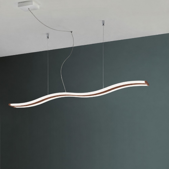 Lampadario led 47w cct 3000k 6000k dimmerabile con telecomando per cucina rame opaco