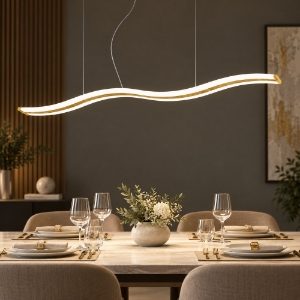 Lampadario a sospensione led 47w cct 3000k 6000k dimmerabile con telecomando oro opaco