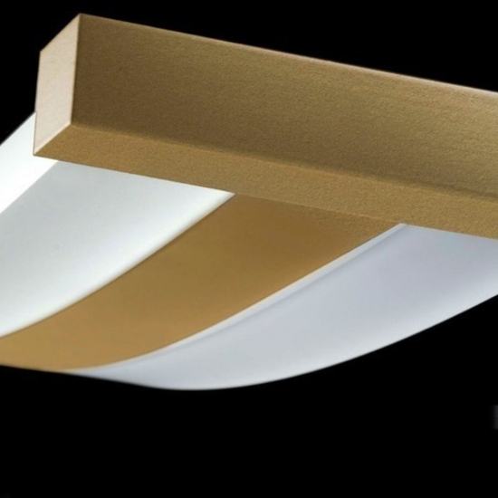 Lampadario a sospensione led 47w cct 3000k 6000k dimmerabile con telecomando oro opaco