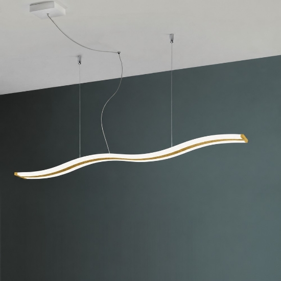 Lampadario a sospensione led 47w cct 3000k 6000k dimmerabile con telecomando oro opaco