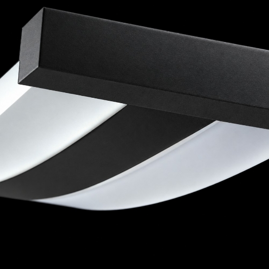 Lampadario a sospensione moderno ondulato nero led 47w cct 3000k 6000k per sala da pranzo soggiorno