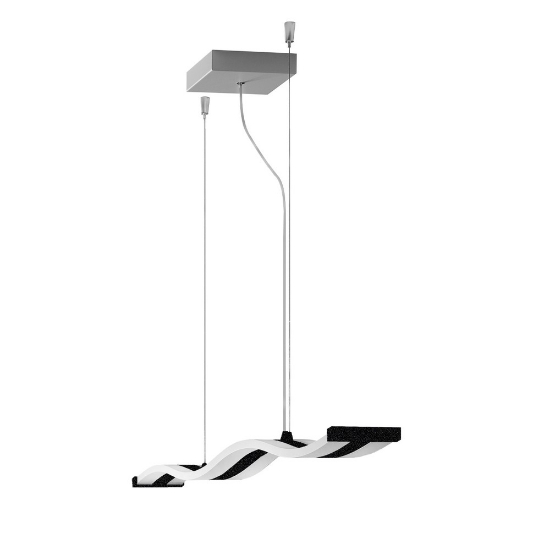 Lampadario a sospensione moderno ondulato nero led 47w cct 3000k 6000k per sala da pranzo soggiorno