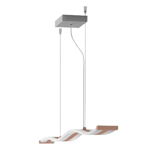 Lampadario a sospensione moderno lineare pesca led 47w cct 3000k 6000k dimmerabile con telecomando