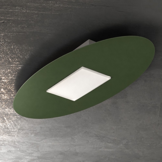 Plafoniera led 36w cct 3000k 4000k moderna ovale verde oliva per soggiorno