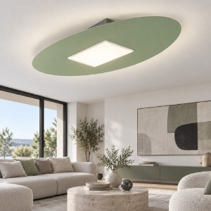 Plafoniera led 36w cct 3000k 4000k moderna ovale verde salvia