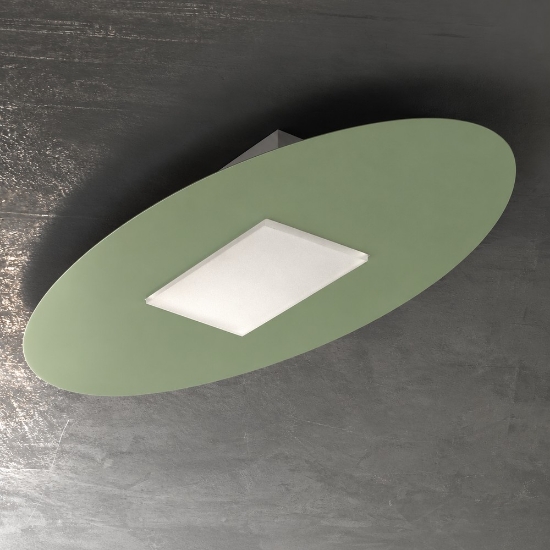 Plafoniera led 36w cct 3000k 4000k moderna ovale verde salvia