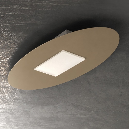 Plafoniera moderna ovale sabbia led 36w cct 3000k 4000k per soggiorno