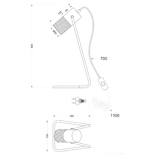 Lampada da tavolo cilindrica nero opaco legno led 4w 2700k