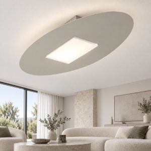 Plafoniera led 36w cct 3000k 4000k moderna ovale tortora