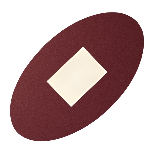 Plafoniera moderna ovale bordeaux led 36w cct 3000k 4000k per soggiorno