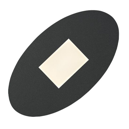 Plafoniera moderna ovale antracite led 36w cct 3000k 4000k 82cm