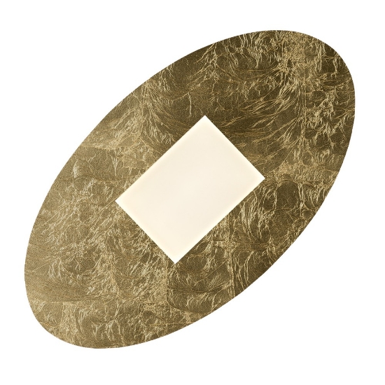 Plafoniera led 36w cct 3000k 4000k moderna ovale foglia oro