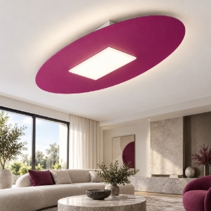 Plafoniera led 36w cct 3000k 4000k moderna ovale magenta per sala da pranzo