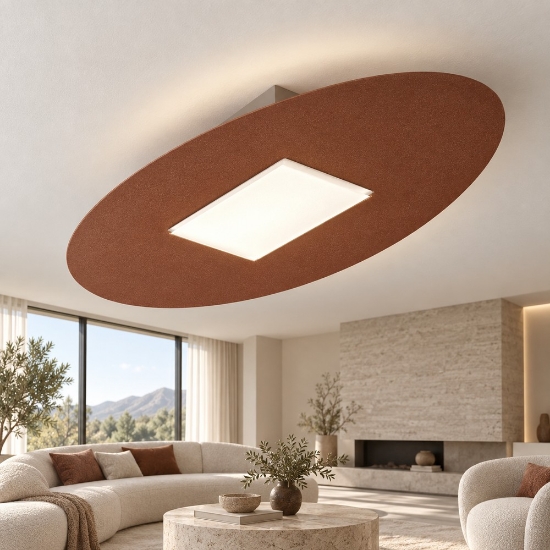 Plafoniera led 36w cct 3000k 4000k 82cm moderna ovale rame opaco