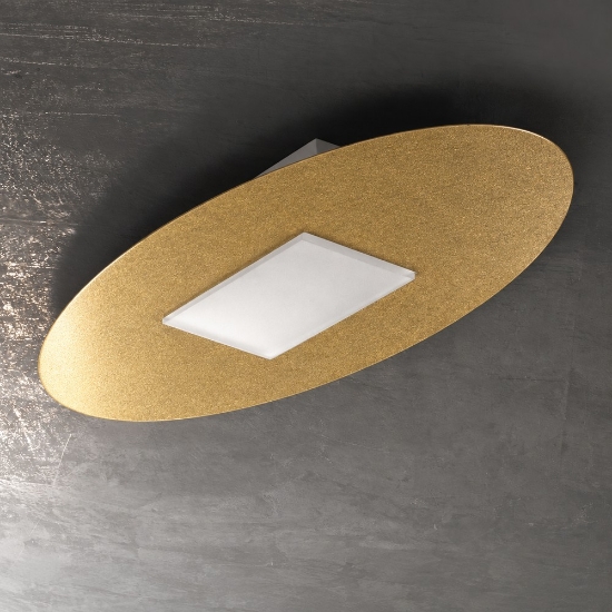 Plafoniera led 36w cct 3000k 4000k ovale moderna oro opaco per salone