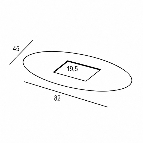 Plafoniera moderna ovale nera led 36w cct 3000k 4000k