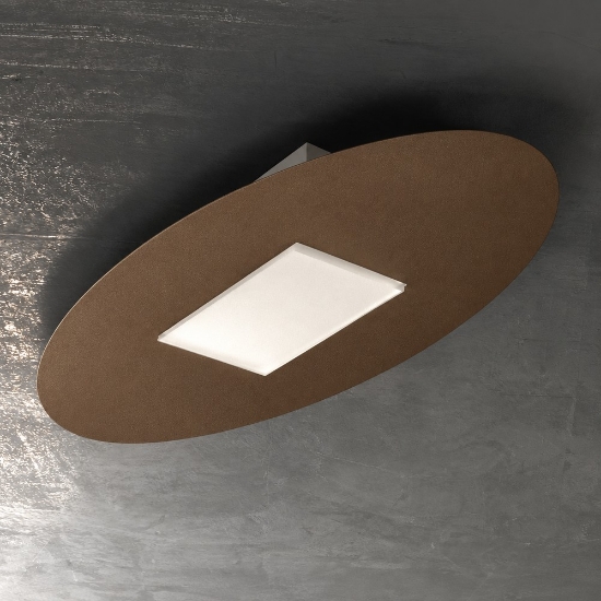Plafoniera led 36w cct 3000k 4000k moderna ovale ruggine 82cm
