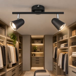Faretto da soffitto per cabina armadio led 3.5w 3000k nero opaco