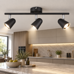 Plafoniera con faretti orientabili led 3.5w 3000k nero