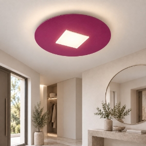 Plafoniera led 16w cct 3000k 4000k moderna magenta 28cm