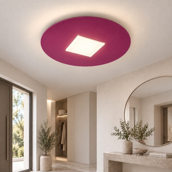 Plafoniera led 16w cct 3000k 4000k moderna magenta 28cm