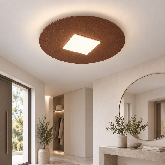 Plafoniera led 16w cct 3000k 4000k moderna tonda rame opaco per ingresso