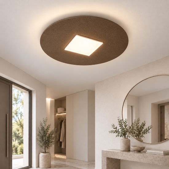 Plafoniera led 16w cct 3000k 4000k 28cm moderna per ingresso tonda ruggine