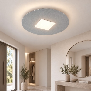 Plafoniera led 16w cct 3000k 4000k moderna grigio perla per ingresso