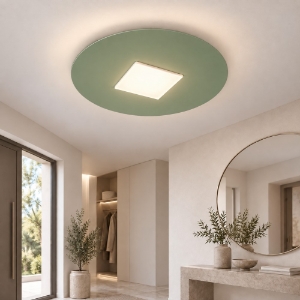 Plafoniera led 16w cct 3000k 4000k tonda moderna verde salvia 28cm