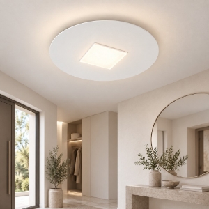Plafoniera led 16w cct 3000k 4000k 28cm moderna tonda bianca per ingresso