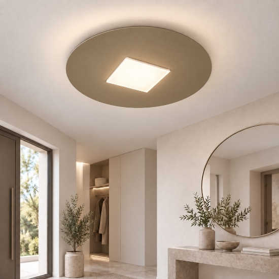 Plafoniera moderna tonda sabbia bagnata led 16w cct 3000k 4000k 28cm