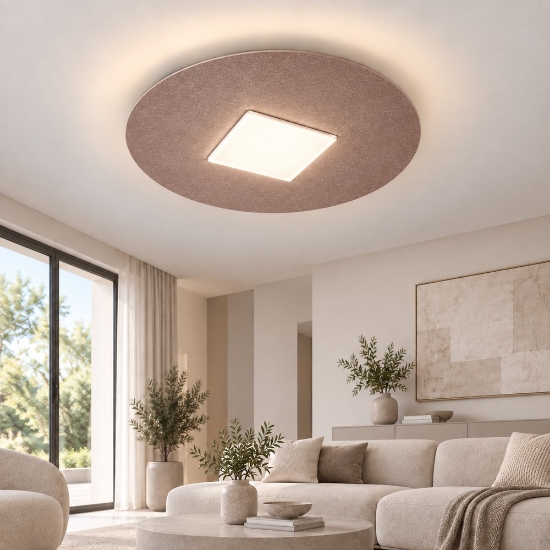 Plafoniera led 26w cct 3000k 4000k moderna tonda oro rosato 50cm