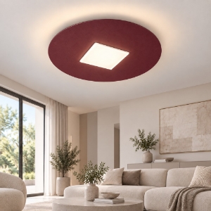 Plafoniera led 26w cct 3000k 4000k 50cm tonda moderna bordeaux