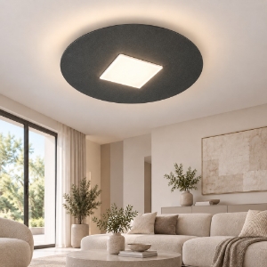 Plafoniera moderna tonda antracite per soggiorno led 26w cct 3000k 4000k 50cm