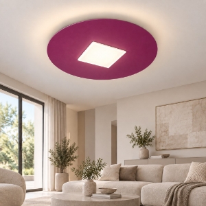 Plafoniera led 26w cct 3000k 4000k moderna tonda magenta 50cm