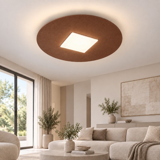 Plafoniera led 26w cct 3000k 4000k 50cm moderna tonda rame opaco