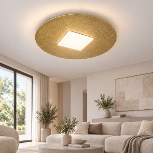 Plafoniera led 26w cct 3000k 4000k 50cm tonda moderna oro opaco