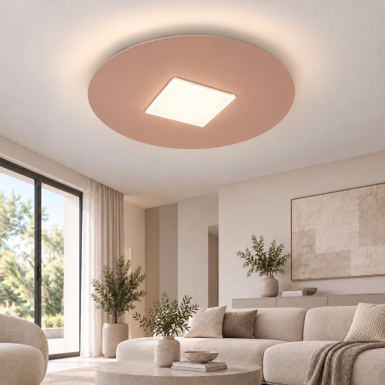 Plafoniera tonda moderna pesca led 26w cct 3000k 4000k 50cm