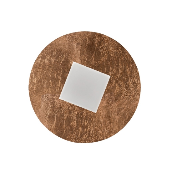 Plafoniera led 26w cct 3000k 4000k tonda moderna foglia rame
