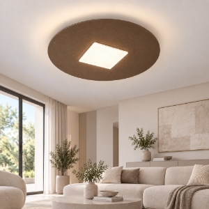 Plafoniera led 26w cct 3000k 4000k 50cm moderna per soggiorno tonda ruggine