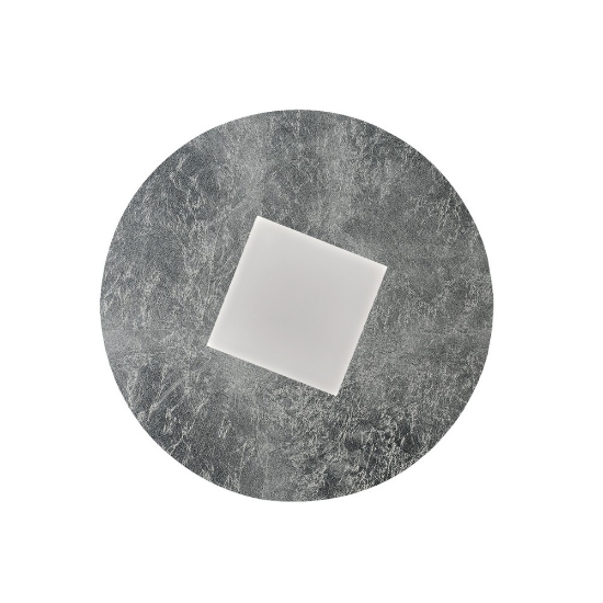 Plafoniera moderna per soggiorno tonda foglia argento led 26w cct 3000k 4000k