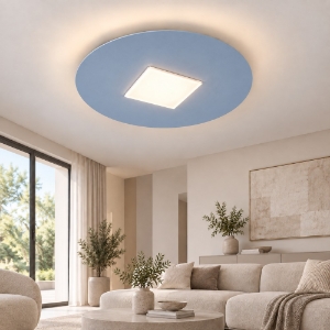 Plafoniera moderna tonda carta da zucchero led 26w cct 3000k 4000k 50cm