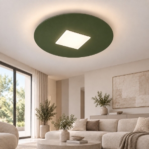 Plafoniera led 26w cct 3000k 4000k tonda moderna verde oliva 50cm